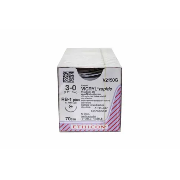 Vicryl Rapide hechtdraad 3-0 ongekleurd RB-1 plus naald 70 cm