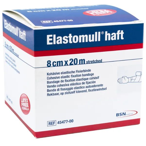 BSN Elastomull Haft fixatiewindsel klevend en elastisch - 8 cm x 20 meter