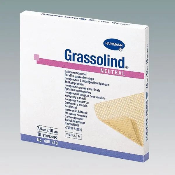 Hartmann Grassolind zalfkompres - 7,5 x 10 cm