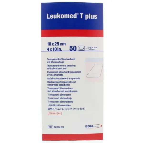 BSN Leukomed T Plus eilandpleister transparant - 10 x 25 cm, 50 stuks