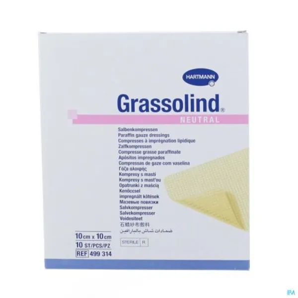 Hartmann Grassolind zalfkompres - 10 x 10 cm