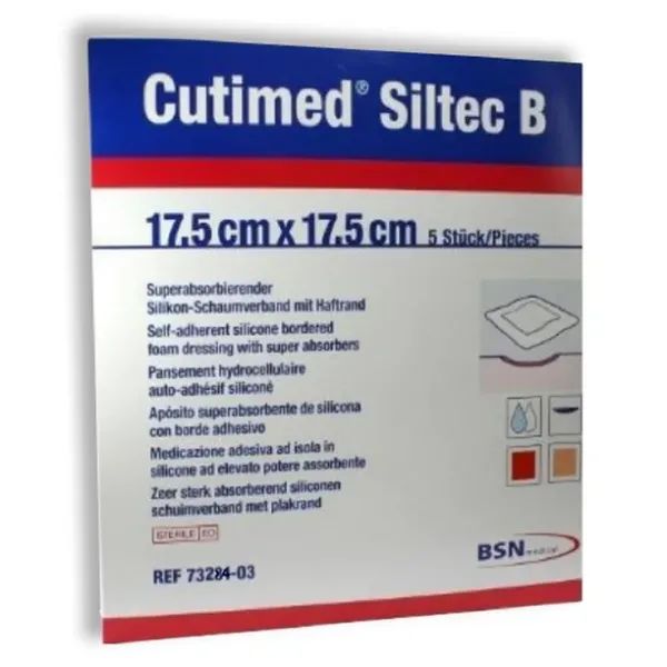 Cutimed Siltec B schuimverband - 17,5 x 17,5 cm