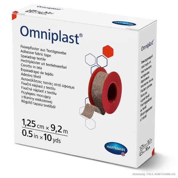 Hartmann Omniplast hechtpleister - 1,25 cm x 9,2 meter