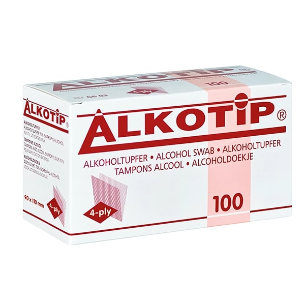 Alkotip alcoholreinigingsdoekje huid 90 x 110 mm 4 laags