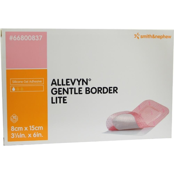 Allevyn Gentle Border Lite schuimverband - 8 x 15 cm