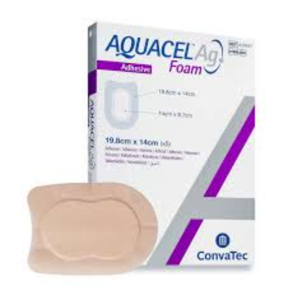 Aquacel Heel Ag foam adhesive schuimverband