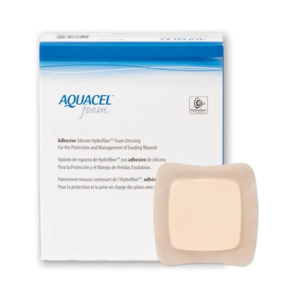 Aquacel Schuimwondverband Hydrofiber Met Siliconen Kleefrand Voor Hiel 19,8 X 14 Cm