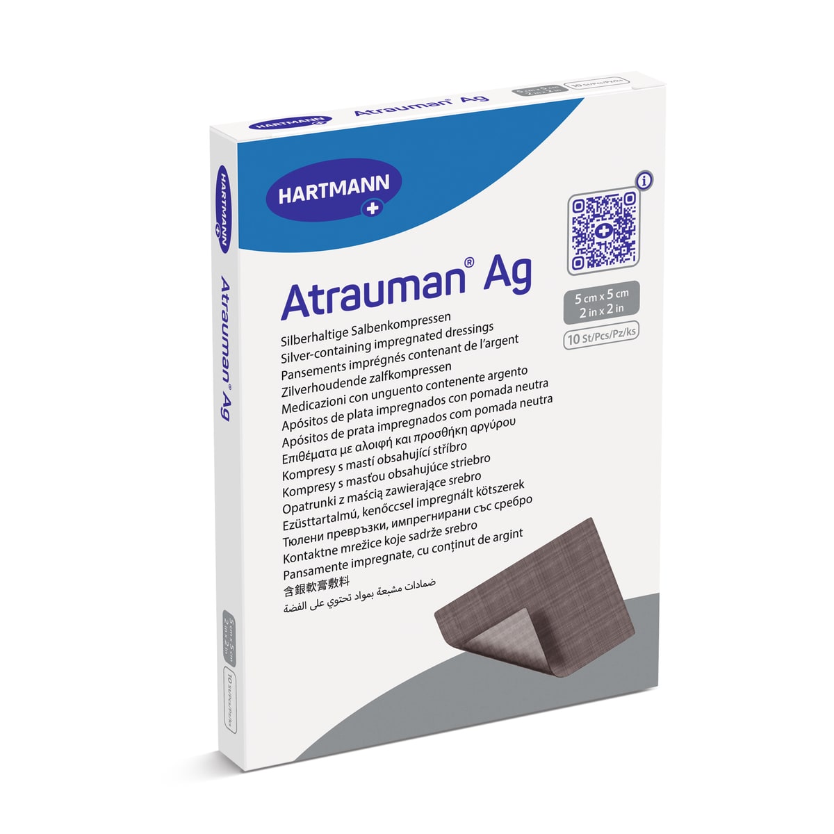 Atrauman AG niet-verklevend zilverhoudend barriereverband - 5 x 5 cm, foto 4 van 5
