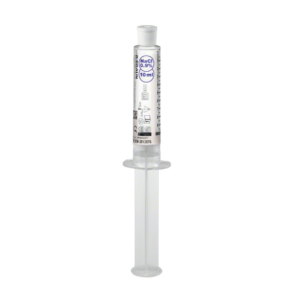 B Braun Omniflush 10ml in 10ml (voorgevulde spuit NaCl 0.9%)