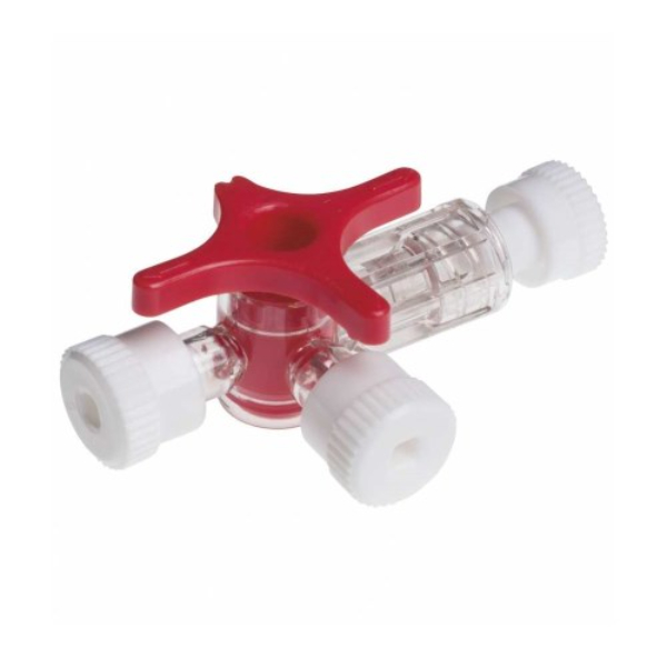 BD Connecta 3-wegkraan rotatie 360 gram - Rood