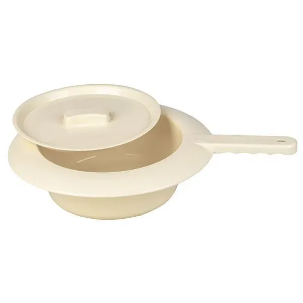 Bedpan blauw met deksel kunststof