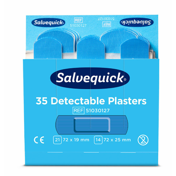 Cederroth Salvequick Blue Detectable Pleisters Vingertop/Normaal