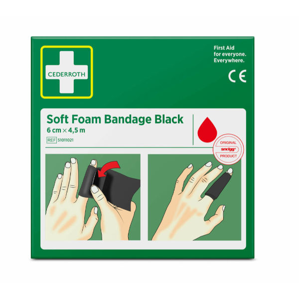 Cederroth Soft Foam Bandage Black 6cm x 4,5m