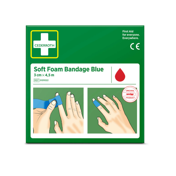 Cederroth Soft Foam Bandage Blue 3 cm x 4,5 m