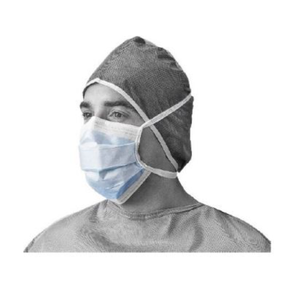 Chirigisch masker met linten blauw antidampstrip