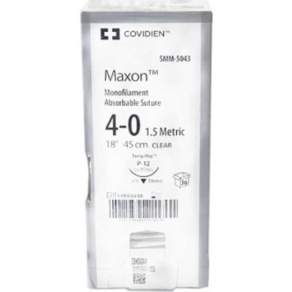 Covidien Maxon hechtdraad 4-0 P12 naald 45 cm draad clear