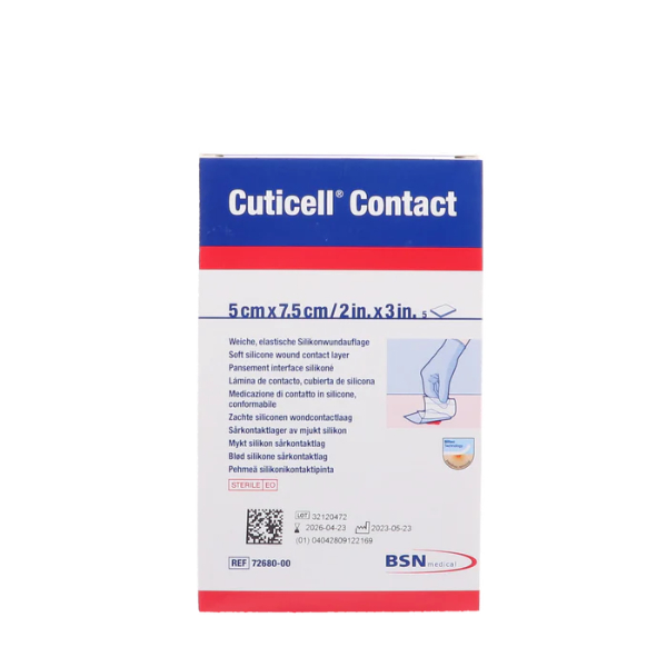 Cuticell Contact siliconen wondcontactlaag 5 x 7.5 cm