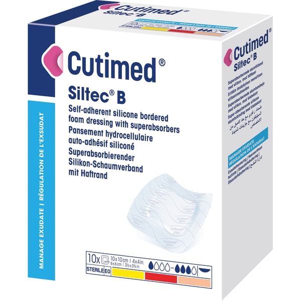 Cutimed Siltec B schuimverband - 7,5 x 7,5 cm