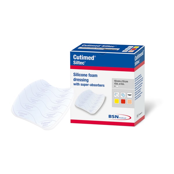 Cutimed Siltec L schuimverband - 10 x 10 cm