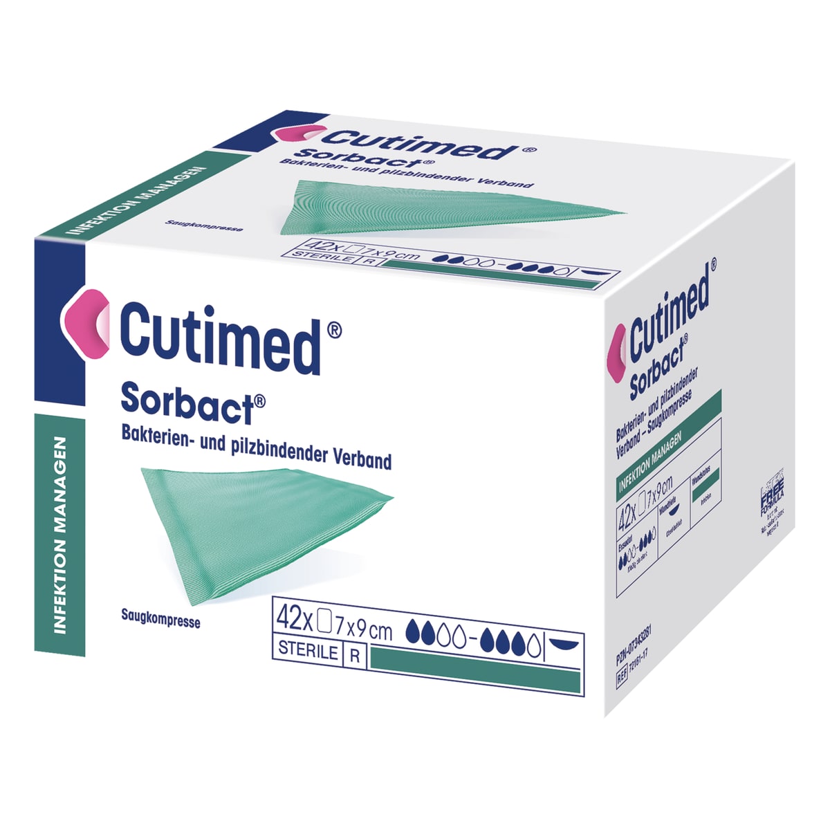 Cutimed Sorbact kompres absorberend wondverband 7 x 9, foto 2 van 2