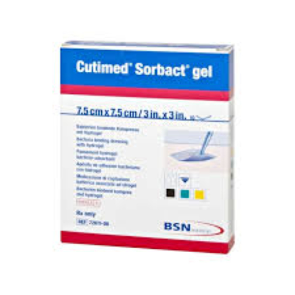 Cutimed Sorbact kompres met gel 7,5 x 7,5 cm