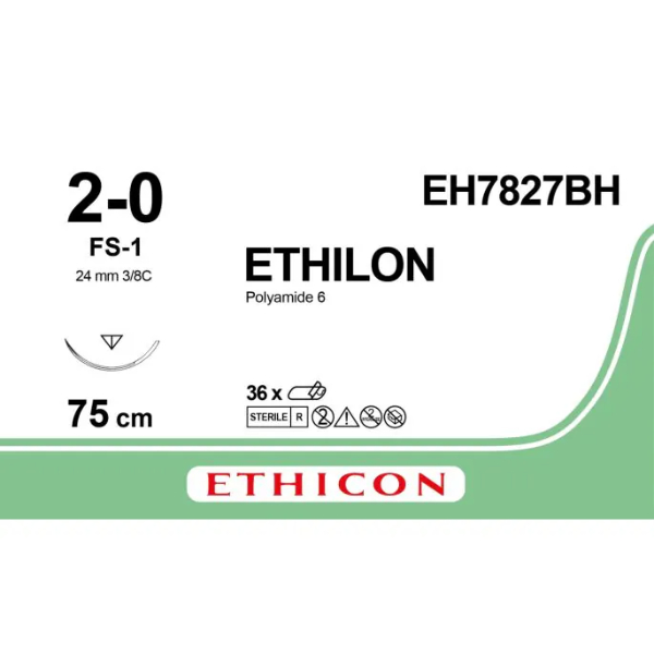 Ethilon hechtdraad 2-0 fs-1 75 cm