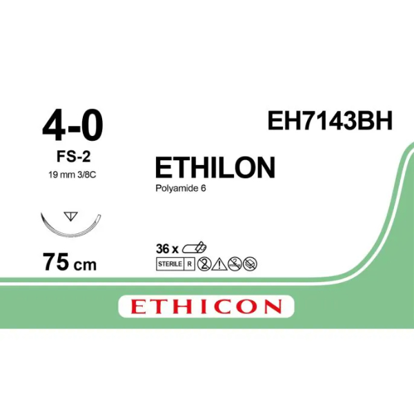 Ethilon hechtdraad 4-0 fs-2 75 cm