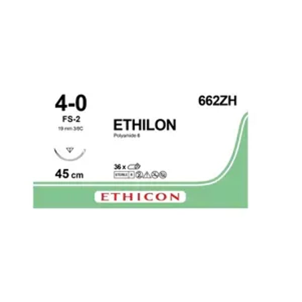 Ethilon hechtdraad 4-0 zwart 45 cm met FS-2 naald