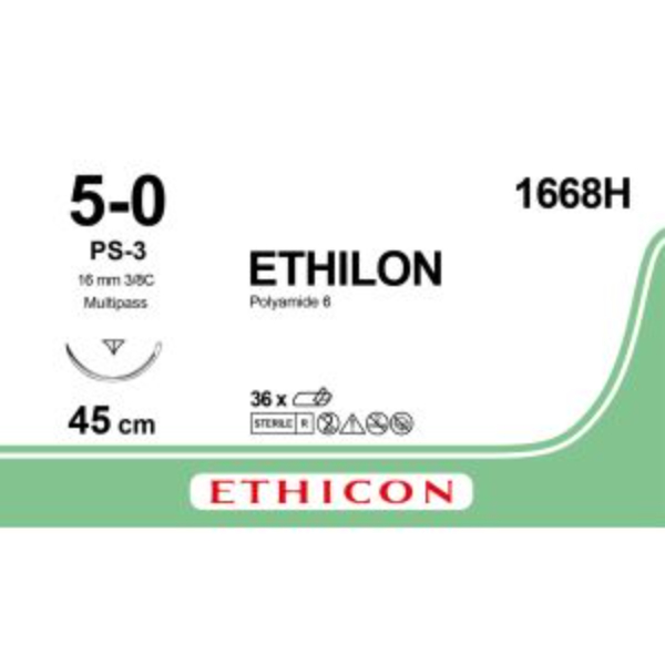 Ethilon hechtdraad 5-0 45 cm PS-3