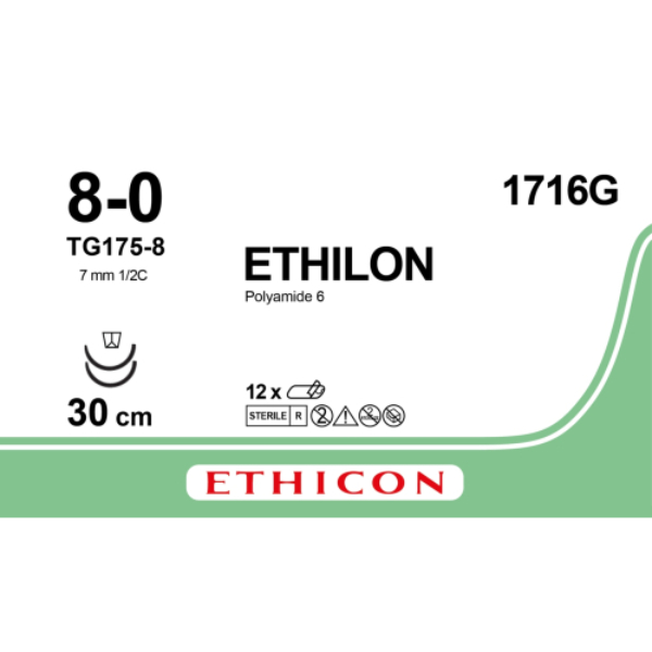 Ethilon hechtdraad 8-0 2XTG17 30 cm zwart