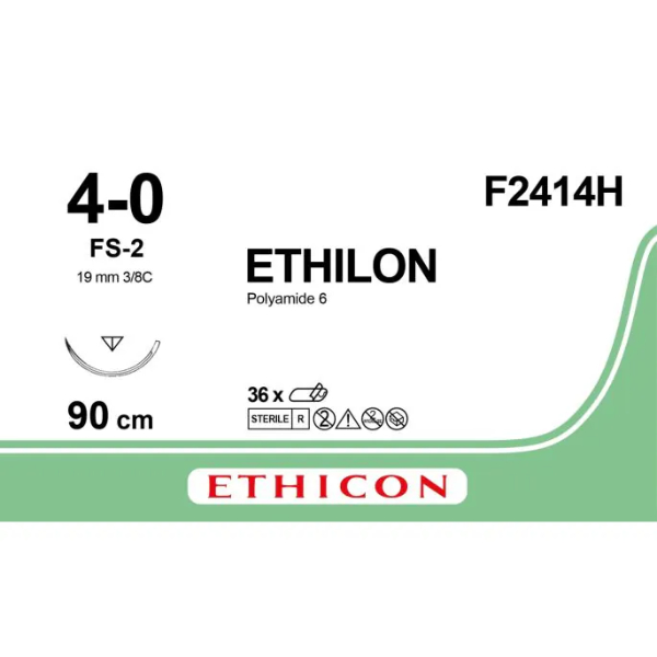 Ethilon hechtdraad zwart 4-0 FS-2 naald