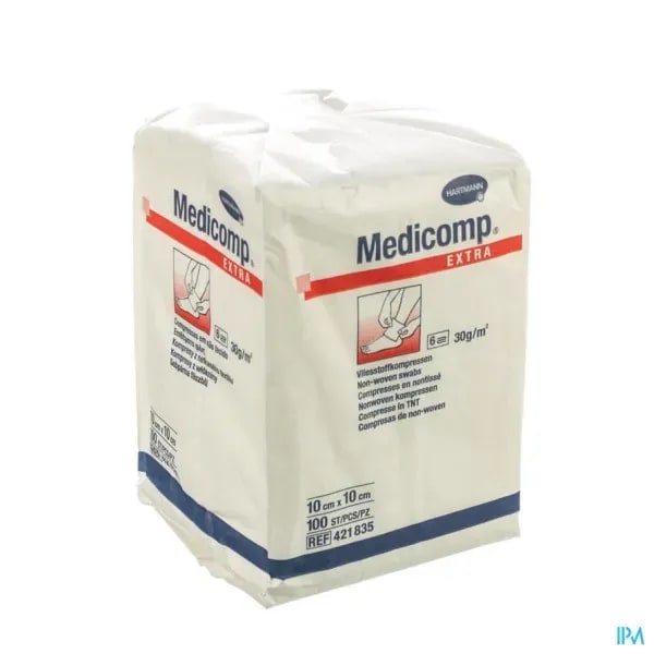 Gaaskompres Medicomp 10 x 10 cm 6 laags