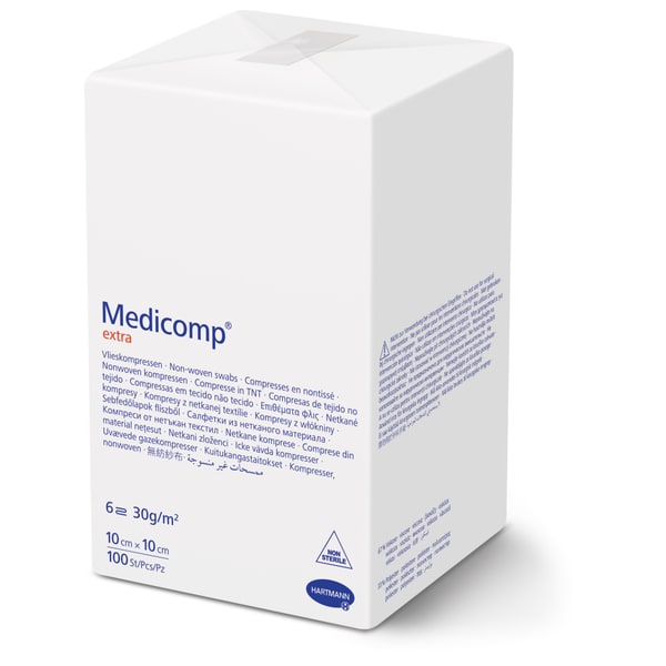 Gaaskompres Medicomp 10 x 10 cm 6 laags, foto 3 van 3