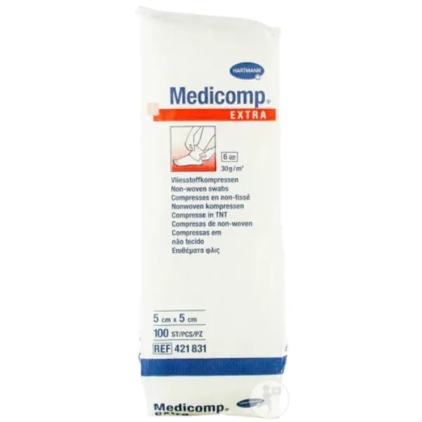 Gaaskompres Medicomp 5 x 5 cm 6 laags