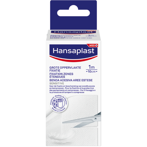 Hansaplast grote oppervlakte fixatie 1 m x 10 cm