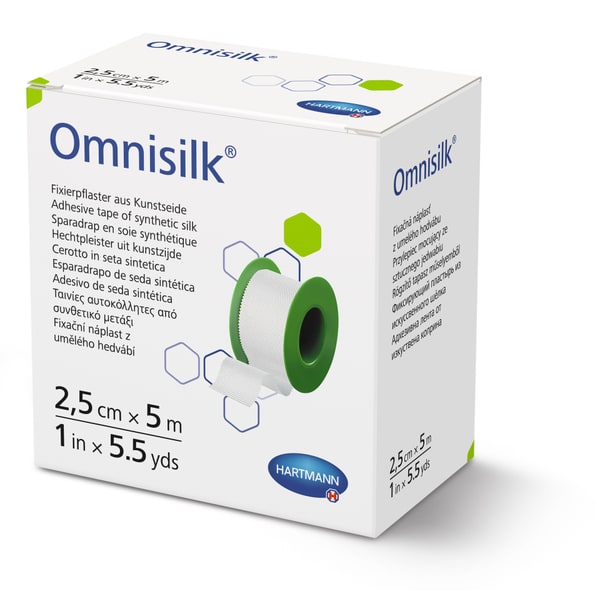 Hartmann Omnisilk hechtpleister - 2,5 cm x 5 meter, foto 4 van 5