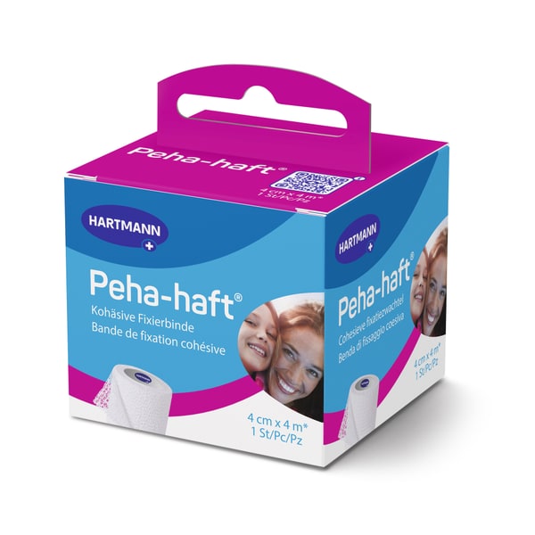 Hartmann Peha-Haft fixatiezwachtel zelfhechtend - 4 cm x 4 meter, foto 3 van 3