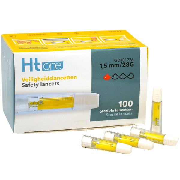 Veiligheidslancetten HT One 1,5 mm geel