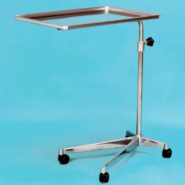 Instrumententafel Aluminium frame met wielen. Roestvrij stalen plaat
