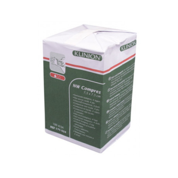 Klinion gaaskompressen non woven 7,5 x 7,5