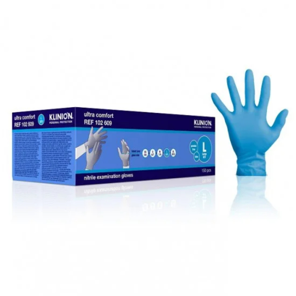 Klinion Ultra Comfort Nitril onderzoekshandschoenen - L, Blauw