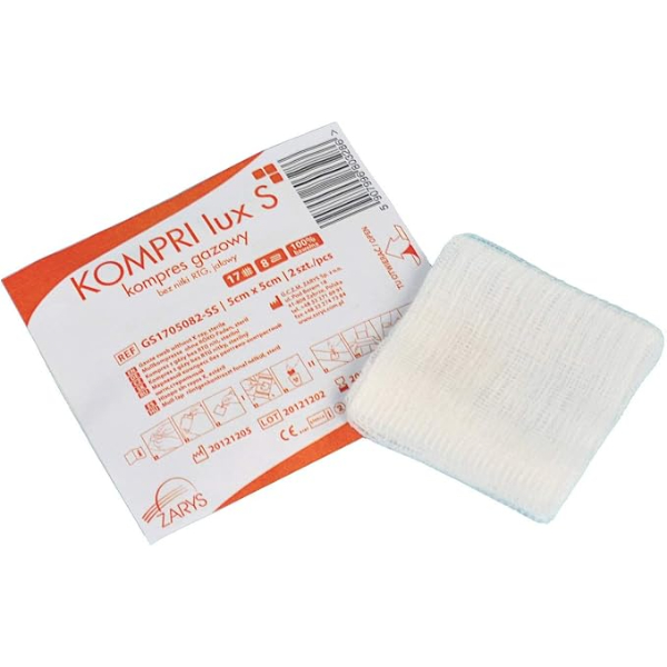 KOMPRI lux S gaas met X-ray 10 x 20 17 laags 10 x 10 cm per 10 stuks verpakt
