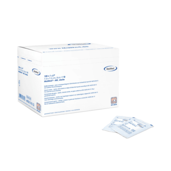MaiMed hydrofiel gaaskompressen 10x10cm 8 laags steriel per 2 stuks