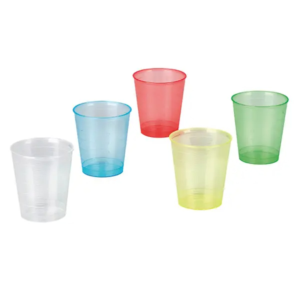 Medicijn bekertjes 30 ml plastic geel zonder deksel