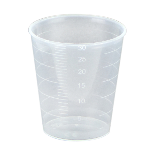 Medicijn bekertjes 30 ml plastic groen zonder deksel