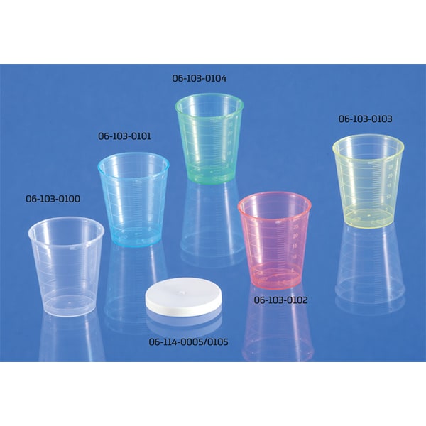 Medicijn bekertjes 30 ml plastic transparant zonder deksel