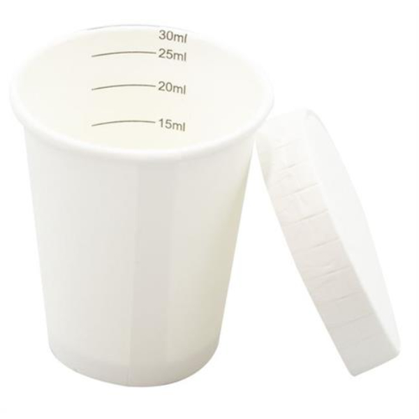 Medicijnbeker papier met coating blanco 30ml