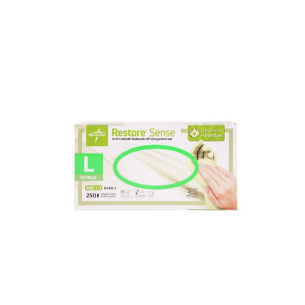 Medline Restore Sense onderzoekshandschoenen nitril - L
