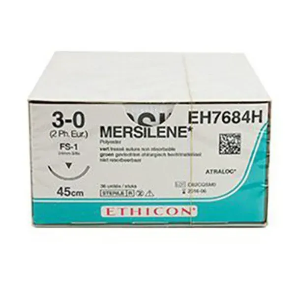 Mersilene hechtdraad 3-0 45 cm groen FS-1 naald