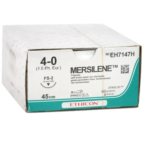 Mersilene hechtdraad 4-0 45 cm groen FS-2 naald
